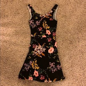 flowery black dress